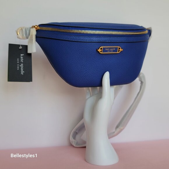 KATE SPADE Belt Bag Gramercy Medium Pebbled Leather – Blueberry color🎈⭐ - Picture 3 of 16